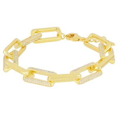 BRACCIALE GROUMETTE OVALI ZIRCONATE IN ARGENTO 925°/°°