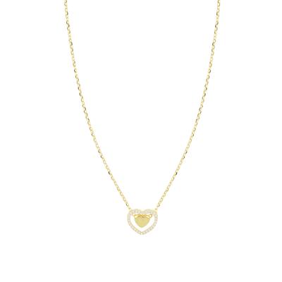 COLLANA CUORE DOPPIO PASSANTE IN ARGENTO 925°/°°