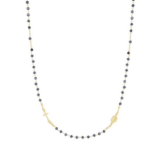 COLLANA ROSARIO GIROCOLLO BLUE IN ARGENTO 925°/°°
