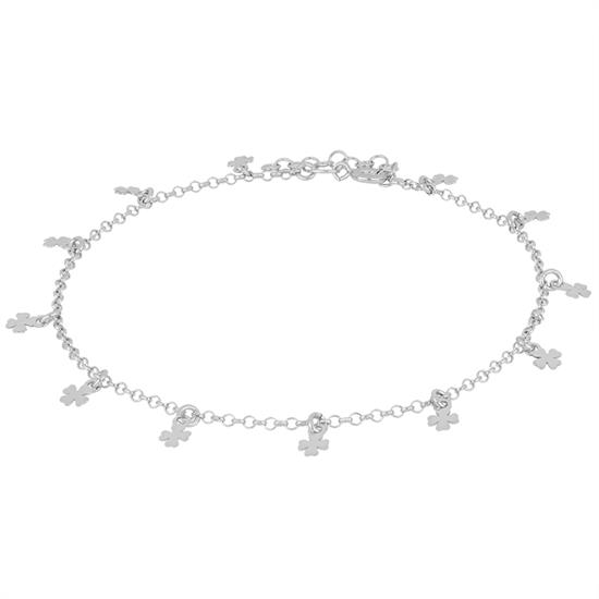CAVIGLIERA MULTI QUADRIFOGLI IN ARGENTO 925°/°°