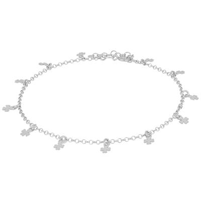 CAVIGLIERA MULTI QUADRIFOGLI IN ARGENTO 925°/°°