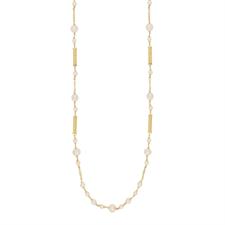 COLLANA BARRETTA BRILLANTINATA PERLE FIUME ARGENTO 925°/°°