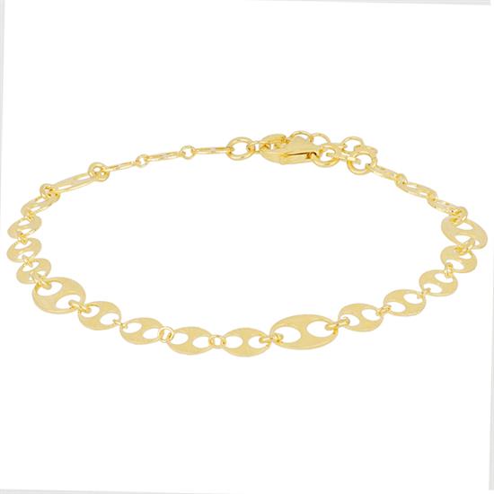 BRACCIALE MAGLIE MARINE DIAMANTATE IN ARGENTO 925°/°°