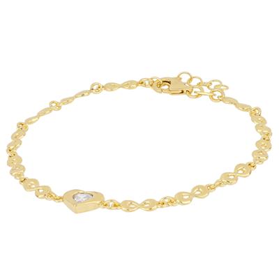 BRACCIALE CON INFINITI E CENTRALE CUORE CZ BIANCO IN ARGENTO 925°/°°