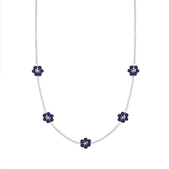 COLLANA FIORELLINI DI PASTA IN ARGENTO 925°/°°