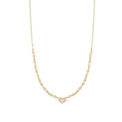 COLLANA CON INFINITI E CENTRALE CUORE CZ BIANCO IN ARGENTO 925°/°°