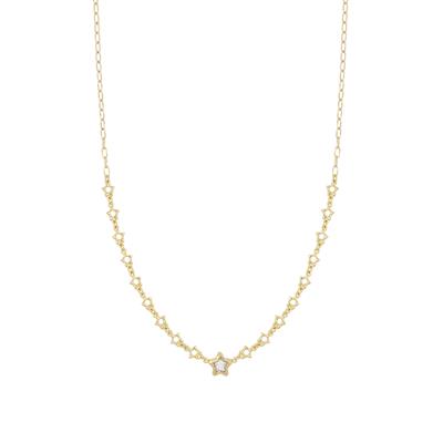 COLLANA CON STELLINE E CENTRALE STELLA CZ BIANCO IN ARGENTO 925°/°°