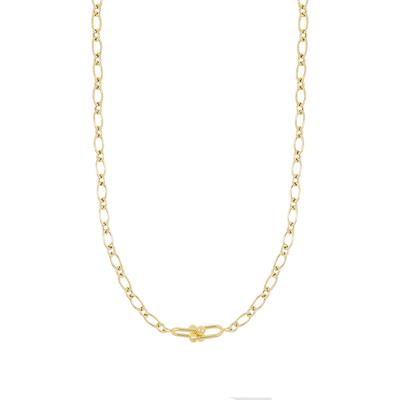 COLLANA MAGLIE OVALI CON DOPPIO PALLINO IN ARGENTO 925°/°°