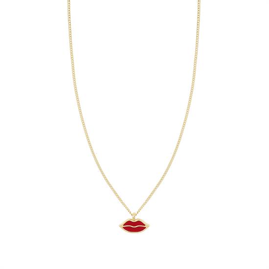 COLLANA BOCCA SMALTO CON GROUMETTA IN ARGENTO 925°/°°