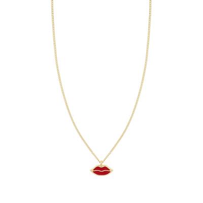 COLLANA BOCCA SMALTO CON GROUMETTA IN ARGENTO 925°/°°
