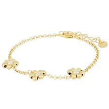 BRACCIALE FIORELLINO PALLINO E CENTRALE COLORATO ARGENTO 925°/°°