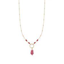 COLLANA CON CUORE SACRO IN CERAMICA E PIETRE IN ARGENTO 925°/°°