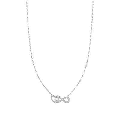 COLLANA CUORE E INFINITO ZIRCONATO IN ARGENTO 925°/°°