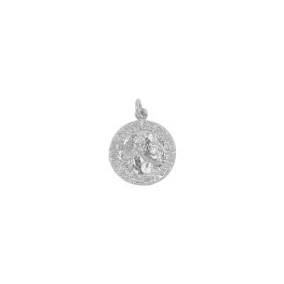 PENDENTE MONETA 20MM LAVORATA IN ARGENTO 925°/°°