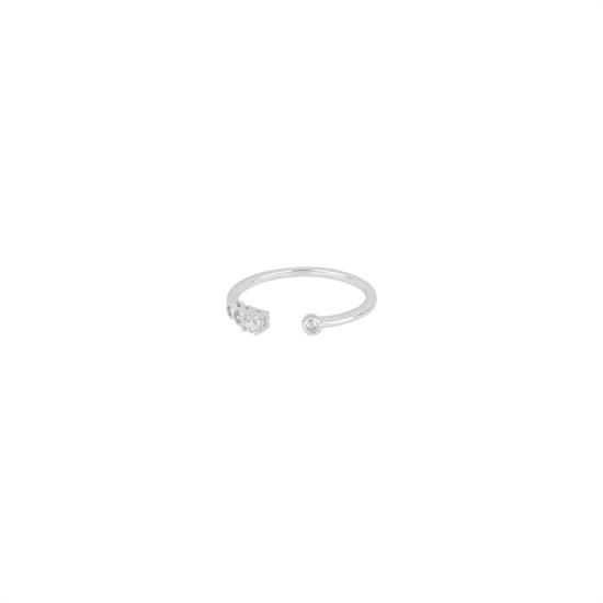 ANELLO CONTRARIE' RODIO FANTASY ZK WHITE IN ARGENTO 925°/°°