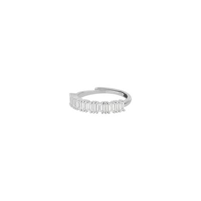 ANELLO VERETTA BAGUETTE WHITE 4 GRIFFE IN ARGENTO 925°/°°