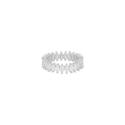 ANELLO VERETTA ZIRCONI NAVETTA WHITE IN ARGENTO 925°/°°