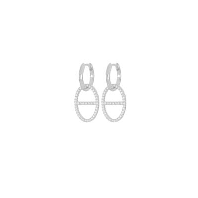 ORECCHINO CERCHIETTO GRANDE NODO NAUTICO ZIRCONATO ARGENTO 925°/°°