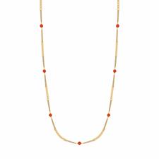 COLLANA GROUMETTA LUNGA CORALLO IN ARGENTO 925°/°°