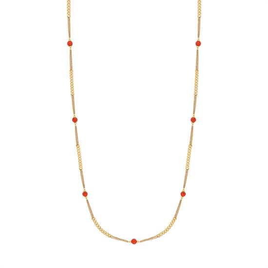 COLLANA GROUMETTA LUNGA CORALLO IN ARGENTO 925°/°°