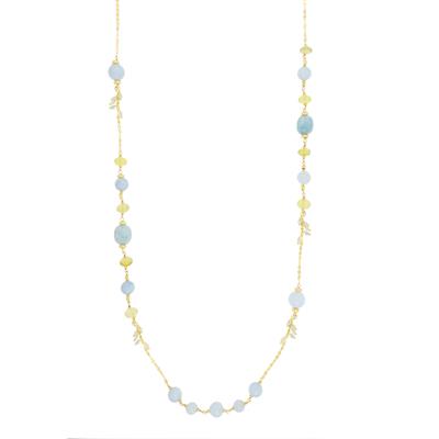 COLLANA CON QUARZI LEMON GIADA ACQUAMARINA IN ARGENTO 925°/°°