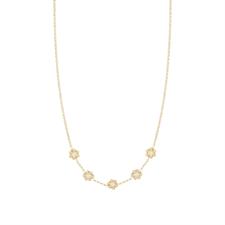 COLLANA FIORELLINO PALLINO E CENTRALE COLORATO ARGENTO 925°/°°