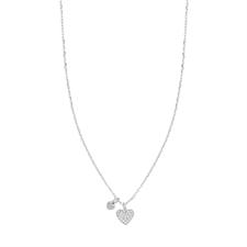 COLLANA CUORE RODIO ARGENTO 925°/°° E ZIRCONI