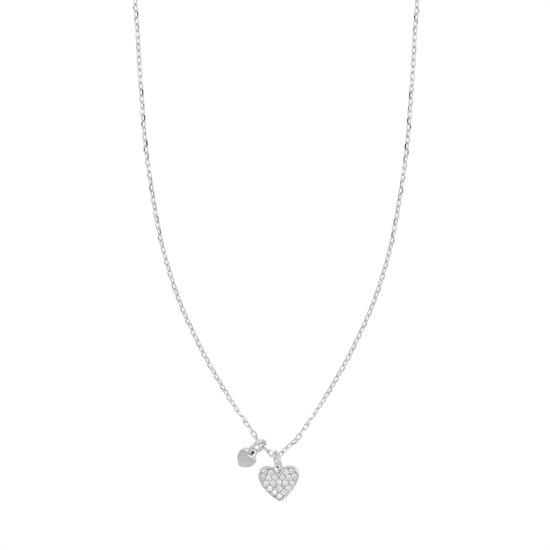 COLLANA CUORE RODIO ARGENTO 925°/°° E ZIRCONI