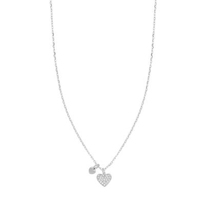 COLLANA CUORE RODIO ARGENTO 925°/°° E ZIRCONI