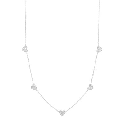 COLLANA CINQUE CUORI ZIRCONATI IN ARGENTO 925°/°°