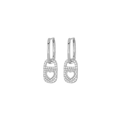 ORECCHINO MAGLIA MARINA CON CUORE ZIRCONATO IN ARGENTO 925°/°°