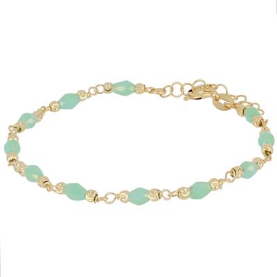 BRACCIALE OVALINE PIETRA E PALLINI SLASH IN ARGENTO 925°/°°