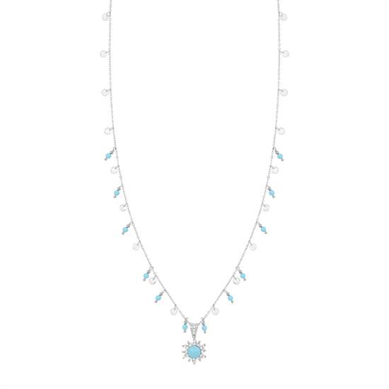 COLLANA CON CATENA ZIRCONATA IN ARGENTO 925°/°° E SOLE