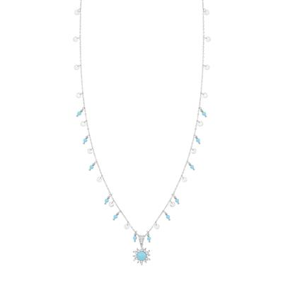 COLLANA CON CATENA ZIRCONATA IN ARGENTO 925°/°° E SOLE