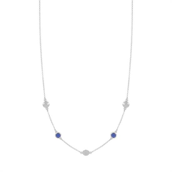 COLLANA TONDO ARGENTO E PIETRA TONDA CERNIERA IN ARGENTO 925°/°°