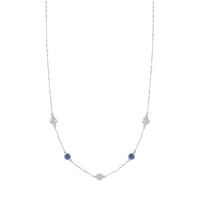 COLLANA TONDO ARGENTO E PIETRA TONDA CERNIERA IN ARGENTO 925°/°°