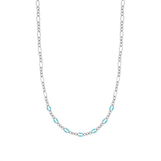 COLLANA MAGLIE OVALI SMALTATE PICCOLA IN ARGENTO 925°/°°