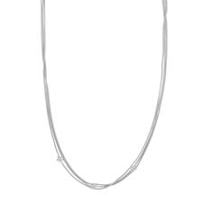 COLLANA TRE FILI CODA DI VOLPE STELLE IN ARGENTO 925°/°°