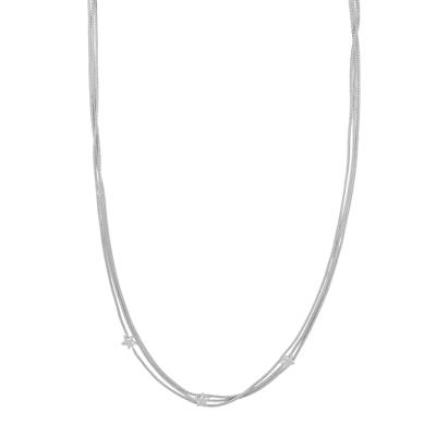 COLLANA TRE FILI CODA DI VOLPE STELLE IN ARGENTO 925°/°°