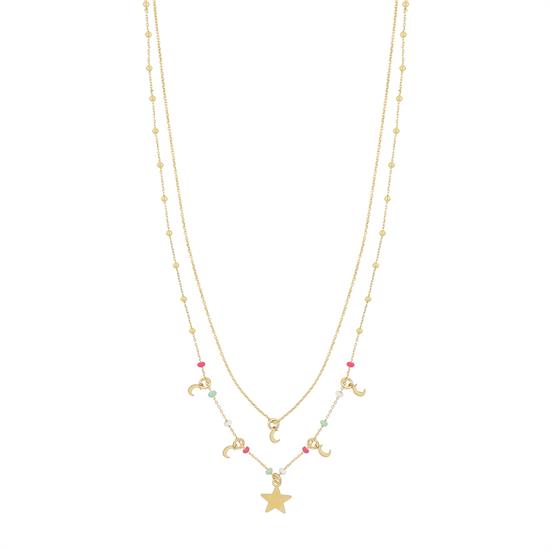 COLLANA MICRO SOGGETTI E RONDELLE SMALTATE IN ARGENTO 925°/°°