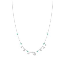 COLLANA CAPRI SOGGETTI MARINI E RONDELLE SMALTATE IN ARGENTO 925°/°°