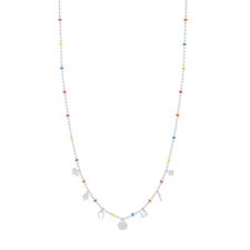 COLLANA CAPRI SOGGETTI PALLINI E RONDELLE SMALTATE ARGENTO 925°/°°