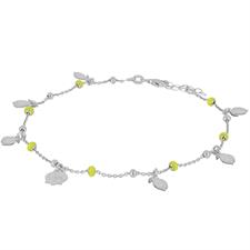 CAVIGLIERA LIMONI CAPRI E PALLINI SMALTATI IN ARGENTO 925°/°°