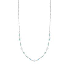 COLLANA STELLE MADREPERLA E SPINELLO COLORATO IN ARGENTO 925°/°°
