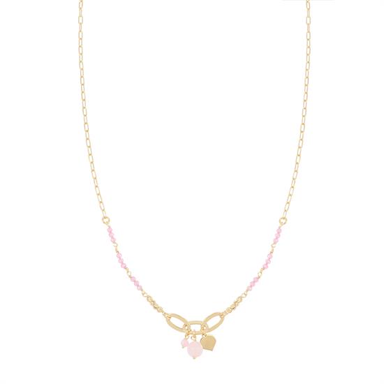 COLLANA PALLINI SLASH SPINELLO CON PIETRA ROSA IN ARGENTO 925°/°°