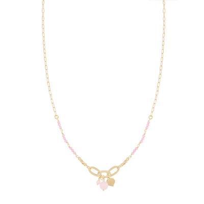 COLLANA PALLINI SLASH SPINELLO CON PIETRA ROSA IN ARGENTO 925°/°°