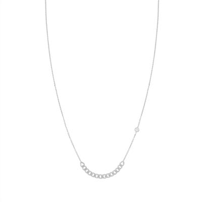 COLLANA GRUMETTINA SCHIACCIATA E ZIRCONI IN ARGENTO 925°/°°
