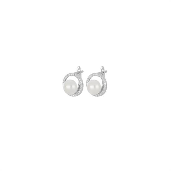 ORECCHINO TONDO CLIPS CON PERLA COLTIVATA IN ARGENTO 925°/°