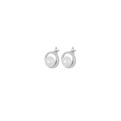 ORECCHINO TONDO CLIPS CON PERLA COLTIVATA IN ARGENTO 925°/°