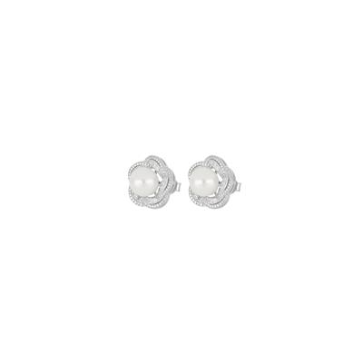 ORECCHINO ROSA CON PERLA COLTIVATA IN ARGENTO 925°/°°